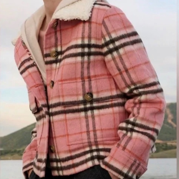 Sundance Jackets & Blazers - Sundance Burberry Style Pink Plaid Jacket-NWT
